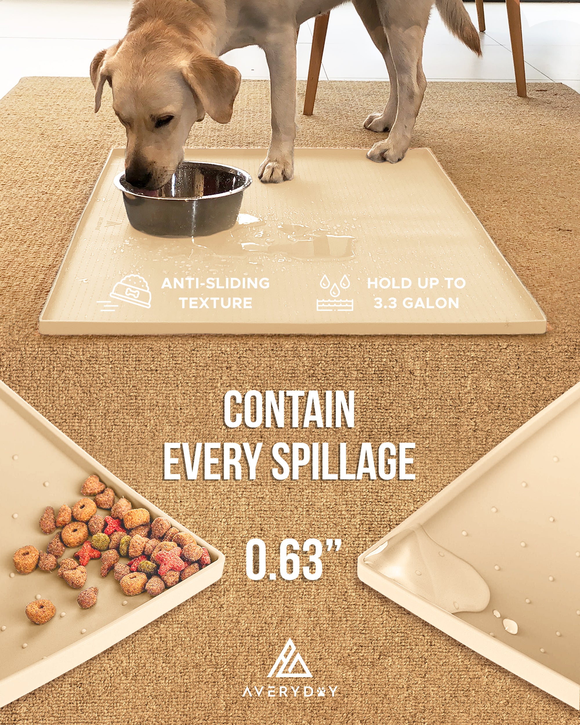 Midnight Navy Silicone Pet Food Mat